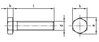 Sechskantschraube, Gewinde bis Kopf DIN933 M10x12mm
